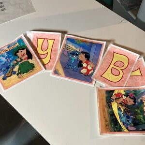 Lilo & stitch happy birthday banner with plastic ties